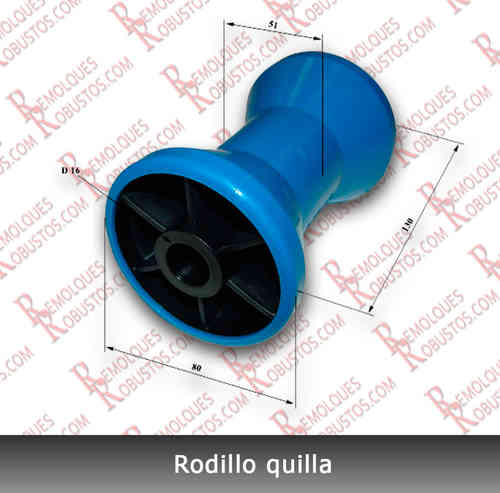 Rodillo de quilla nylon 130x80